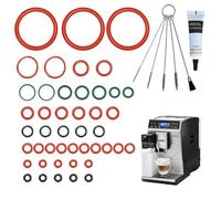 GEEKHOM 45-Piece O-Ring for DeLonghi Coffee Machine: 11 Sizes Seal & 10g Silicone Grease & 5 Brush Complete Replacement Set for ESAM/ECAM/ETAM Series | for Spare Parts, Leaks, Milk