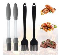 GEEKHOM Basting Brushes, Silicone Basting Pastry Baking Brush Set Heat Resistant Spread Oil Butter Sauce Marinade Meat Glazing for BBQ Grill Barbecue Baking Kitchen Cooking, 4 Pack, Black