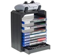Geekhome - Universal Games Storage Tower for up to 10 games - Xbox One, PS4, PS3, Blu Rays (PS4///)