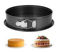 GeekLeaf Cake Tin for Baking, Round Springform Cake Tin with Loose Base Easy Release for Cheesecake, Non-Stick Cheesecake Pan with Loose Bottom for Restaurants,Home and Kitchen,Grey,10 Inch,25.5×6.5cm