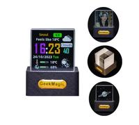 GeekMagic Mini 3D Hologram Cube Display,WiFi Holographic Crystal 3D Photo Display,Smart Weather Station & Digital Clock with GIF Animations,Electronic Photo Frame,Creative Gift for Desktop/Car Décor