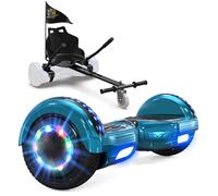 GeekMe hoverboards go kart attachment, Hoverboards with Hoverkart 6.5 inch with Bluetooth Speaker, LED Lights, Gift for Kid, Teenager and Adult