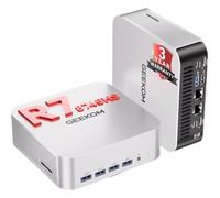 GEEKOM Barebones Mini PC Office & Video Editing,A8 Max with AMD Ryzen 7 8745HS(Beats H 255/7735hs) Without RAM/SSD/OS(Memory Free),Dual LAN Mini Desktop Computer[3-Year Coverage],Radeon 780M/USB4/8K
