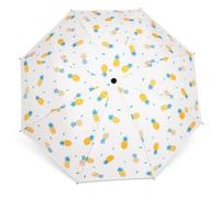 GEEKPC Compact Folding Umbrella, Fruit Print, 98cm Canopy | Printed canopy, folding frame, sun shade and rain cover, 28cm folded, approx. 280g, for commutes, Totebags and travel bags
