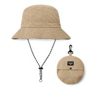 GEEKPC Waterproof Sun Hat with UPF50+ & Wide Brim for Outdoor Travel - Packable Bucket Hat Folds into Pouch, Adjustable Chin Strap for Men and Women, Beige Quick-Dry Fabric, Lightweight Breathable
