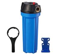 Geekpure 10-Inch Blue Housing for 2.5" x 10" Filter -3/4" BSP Brass Port with Wrench and Bracket