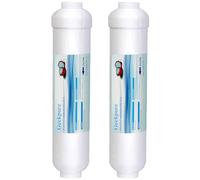 Geekpure 10 inch Inline Post Activated Carbon Water Filter Replacement Cartridge for Reverse Osmosis System -1/4" NPT Thread -Pack 2