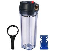 Geekpure 10-Inch Whole House Clear Water Filter Housing-3/4 Port with Pressure Relief Wrench Bracket-2.5" x 10"
