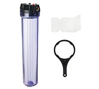 Geekpure 20-Inch Clear Filter Housing for 2.5" x 20" Whole House Water Filtration System -3/4" BSP Brass Port -with Air Relief Valve