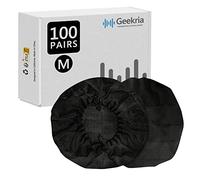 Geekria 100 Pairs Disposable Headphone Covers for Over-Ear and MRI Headsets, Stretchable Sanitary Ear Pads, Hygienic Earcup Cushion Protectors (M, Black)