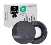 Geekria 2 Pairs Flex Fabric Headphone Ear Covers, Washable Stretchable Earcup Protectors for Large Over-Ear Headsets, Fits 4.1"-6.2" Ear Pads, Gaming Sweat Guards (Size L/Cosmos)