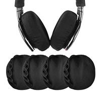 Geekria 2 Pairs Flex Fabric Headphones Ear Covers - Product Safety Certified - Washable & Stretchable Earcup Protectors for Over-Ear Headsets, Sweat Pads for Gym, Gaming (Size M/Black)