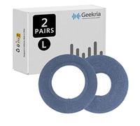 Geekria 2 Pairs Flex Fabric Headphones Ear Covers - Product Safety Certified - Washable & Stretchable Sanitary Protectors for Over-Ear Headsets, Sweat Pads for Gym, Gaming (Size L/Blue)