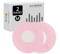 Geekria 2 Pairs Knit Headphones Ear Covers - Product Safety Certified - Washable & Stretchable Sanitary Earcup Protectors for Over-Ear Headsets, Sweat Pads for Gym, Gaming (Size M/Pink)