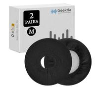 Geekria 2 Pairs Knit Headphones Ear Covers - Product Safety Certified - Washable & Stretchable Sanitary Ear Protectors for Over-Ear Headsets, Sweat Pads for Gym, Gaming (Size M/Black)