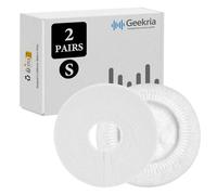 Geekria 2 Pairs Knit Headphones Ear Covers - Product Safety Certified - Washable & Stretchable Sanitary Earcup Protectors for On-Ear Headsets, Sweat Pads for Gym, Meeting (Size S/White)