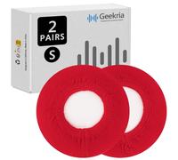 Geekria 2 Pairs Knit Headphones Ear Covers - Product Safety Certified - Washable & Stretchable Sanitary Earcup Protectors for On-Ear Headsets, Sweat Pads for Gym, Meeting (Size S/Red)
