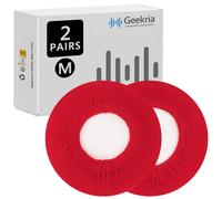 Geekria 2 Pairs Knit Headphones Ear Covers - Product Safety Certified - Washable & Stretchable Sanitary Earcup Protectors for Over-Ear Headsets, Sweat Pads for Gym, Gaming (Size M/Red)
