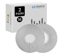 Geekria 2 Pairs Knit Headphones Ear Covers - Product Safety Certified - Washable & Stretchable Sanitary Protectors for Over-Ear Headsets, Sweat Pads for Gym, Gaming (Size M/Grey)