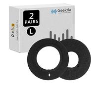 Geekria 2 Pairs Washable Knit Headphone Ear Covers, Stretchable Sweat Protectors for 4.1-6.2 inches (11-15 cm) Large Over-Ear Gaming Headsets (L/Black Flowery Gray)