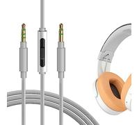 GEEKRIA 3.5mm Mic Cable for Skullcandy Hesh Evo/ANC/3, Crusher, Riff | 4 Ft / 1.2 M, Inline Microphone And Volume Control For iOS/Android, Copper Conductors, TPE Jacket, 3.5mm AUX Devices