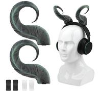 Geekria 3D Printed Demon Horns for Over Ear Headphones, Handmade Devil Headband, Adjustable Accessories, Cosplay Ears Attachment in Various Dress Up Party Halloween (Illidan Stormrage)