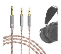 GEEKRIA 4.4mm Balanced Cable Compatible with HIFIMAN SUNDARA, Edition XS, HE 400i/1000V2, Denon AH-D600/D7200, 6N OCC Braided Silver Plated Audio Cord (4.4mm to Dual 3.5mm Male/4.9ft)