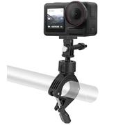 GEEKRIA Action Camera Mount Clamp, Bike Motorcycle Handlebar, 360°Rotation, Compatible with GoPro Hero 13, DJI Osmo Action 6, Insta360 Ace Pro 2, Suitable for Bicycling, Motocross (Black)