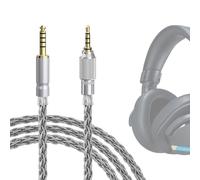 GEEKRIA Apollo 4.4mm to 3.5mm Cable for Sony MDR-MV1/M1/M1ST Locking | 8-Strand 6N OCC Silver-Plated Braid, Transparent PVC Jacket, 1.5m/4.9ft, PU Storage Bag Included, 4.4mm AUX Devices