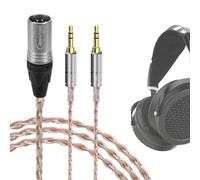 GEEKRIA Apollo 4-Pin XLR to Dual 3.5mm Balanced Headphone Cable, Silver-Plated Replacement Cord Compatible with HIFIMAN Sundara Edition XS Ananda Arya HE400se, Denon D7200 D5200, 1.5m/4.9ft