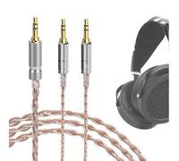 GEEKRIA Apollo Copper Silver Braid Upgrade Audio Cable Compatible with HIFIMAN SUNDARA, Ananda Arya, HE4XX, Edition XS 3.5mm (1/8'') Male Replacement Headphones Cord (4.9ft/1.5m)