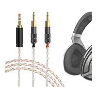 GEEKRIA Apollo Copper Silver Braided Audio Cable Compatible with Sennheiser HD700, 3.5mm/6.35mm HiFi Replacement Headphone Cord for High-Resolution Audiophile Headsets (4.3ft / 1.3m)