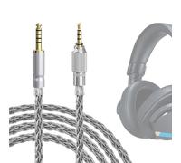 GEEKRIA Apollo Silver-Plated Upgrade 4.4mm to 3.5mm Audio Cable Compatible with Sony MDR-M1ST MDR-MV1 MDR-M1 Headphones Replacement Cord With Threaded Knob Locking Device (9.8ft / 3m)