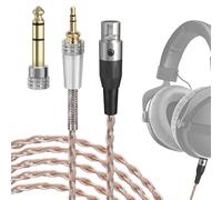 GEEKRIA Apollo Silver-Plated Upgrade Audio Cable Compatible with Beyerdynamic DT 900 PRO X, DT 770 PRO X, 6.35mm/3.5mm Replacement Headphones Cord for Desktop Amplifier (9.4ft / 3m)
