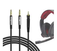 GEEKRIA Audio Cable Compatible with Sennheiser Game One, Game Zero, PC 373D, GSP 500, GSP 600 Headphones, Dual 3.5mm Y Splitter Adapter to 2.5mm Replacement Stereo Cord (5.6ft/1.7m)
