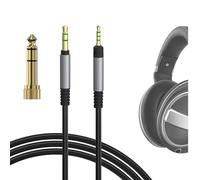 GEEKRIA Audio Cable Compatible with Sennheiser HD 620S/599SE/599/598/560S/550/505/400PRO Headphones, 3.5mm to 2.5mm Braided Nylon Replacement Cord (Black 4ft / 1.2 m)