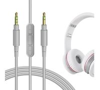 GEEKRIA Audio Cable with Mic Compatible with Beats Studio Pro, Studio 3 Headphones 1/8" (3.5mm) to 3.5mm Replacement Stereo Cord with Inline Microphone and Volume Control (5.6 ft / 1.7 m)