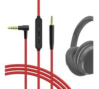 GEEKRIA Audio Cable with Mic Compatible with Bose QC Ultra/SE/45/35 II, SoundTrue Around-Ear II, NC 700, 2.5mm Replacement Stereo Cord with Inline Microphone (4 ft/1.2 m)