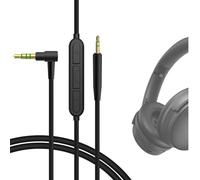 GEEKRIA Audio Cable with Mic Compatible with Bose QuietComfort Ultra II/45/SE/SC/35II/35/700 Headphones, 3.5mm to 2.5mm Replacement Stereo Cord with Inline Microphone (4ft/1.2m)