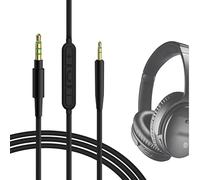 GEEKRIA Audio Cable with Mic Compatible with Bose QuietComfort Ultra/SE/45/35II/35/700 Headphones, 3.5mm to 2.5mm Replacement Stereo Cord with Inline Microphone (4 ft / 1.2 m)