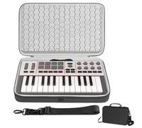 GEEKRIA Audio Interface Carrying Case, Compatible with Akai Professional MPK Mini IV, EVA Hard Shell Portable Travel Bag (Dark Gray)