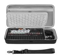 GEEKRIA Audio Interface Carrying Case, Compatible with SONICWARE Liven Ambient Ø / 8bit Warps/MEGA Synthesis/Texture Lab/XFM/Lofi-12, EVA Hard Shell Portable Travel Bag (Dark Gray)