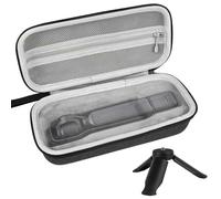 Geekria Carrying Case for Osmo Pocket 3, Portable Storage Small Protector Bag Compatible with DJI Osmo Pocket 3, Protective with Mini Tripod, Wrist Strap, Carabiner Accessories (Grey/Suit)