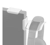 GEEKRIA Clamp-On Headphone Holder for Monitor, Screen-Mount Gaming Headset Hanger Hook, Compatible with Sennheiser, Bose, Beats, Razer, HyperX, Sony Headphones (White)