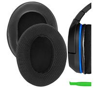 Geekria Comfort Extra Thick Mesh Fabric Replacement Ear Pads for Turtle Beach Stealth 400, 500X, 700X, 420X, Ear Force XO SEVEN, XP500, PX5, PX4, X42 Headphones, Ear Cushions (Black)