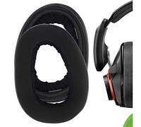Geekria Comfort Hybrid Velour Replacement Ear Pads for Sennheiser GSP 600, GSP 601 GSP 602, GSP 670, GSP 500 Headphones Ear Cushions, Repair Parts (Black)