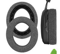 Geekria Comfort Linen Replacement Ear Pads for Corsair HS70 PRO, HS60 PRO, HS50 PRO Headphones Ear Cushions, Repair Parts (Grey)