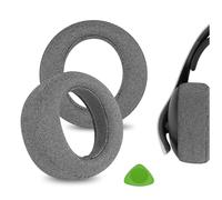 Geekria Comfort Linen Replacement Ear Pads for Sony PlayStation Pulse Elite (Not Compatible with Other Headsets) Headphones Ear Cushions, Repair Parts (Grey)