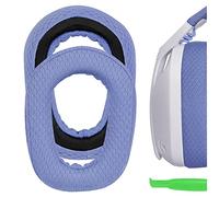 Geekria Comfort Mesh Fabric Replacement Ear Pads for Logitech G435, G335 Headphones Ear Cushions, Repair Parts with Video Guide (Blue)