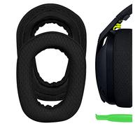 Geekria Comfort Mesh Fabric Replacement Ear Pads for Logitech G435 G335 Headphones, Ear Cushions with Video Guide (Black)
